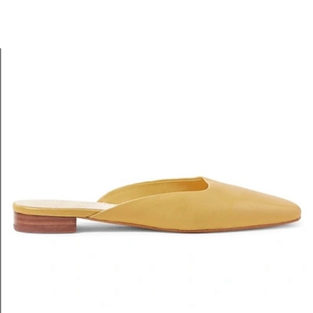 Loeffler Randall Zosia Square-toe Leather Mules In Butter